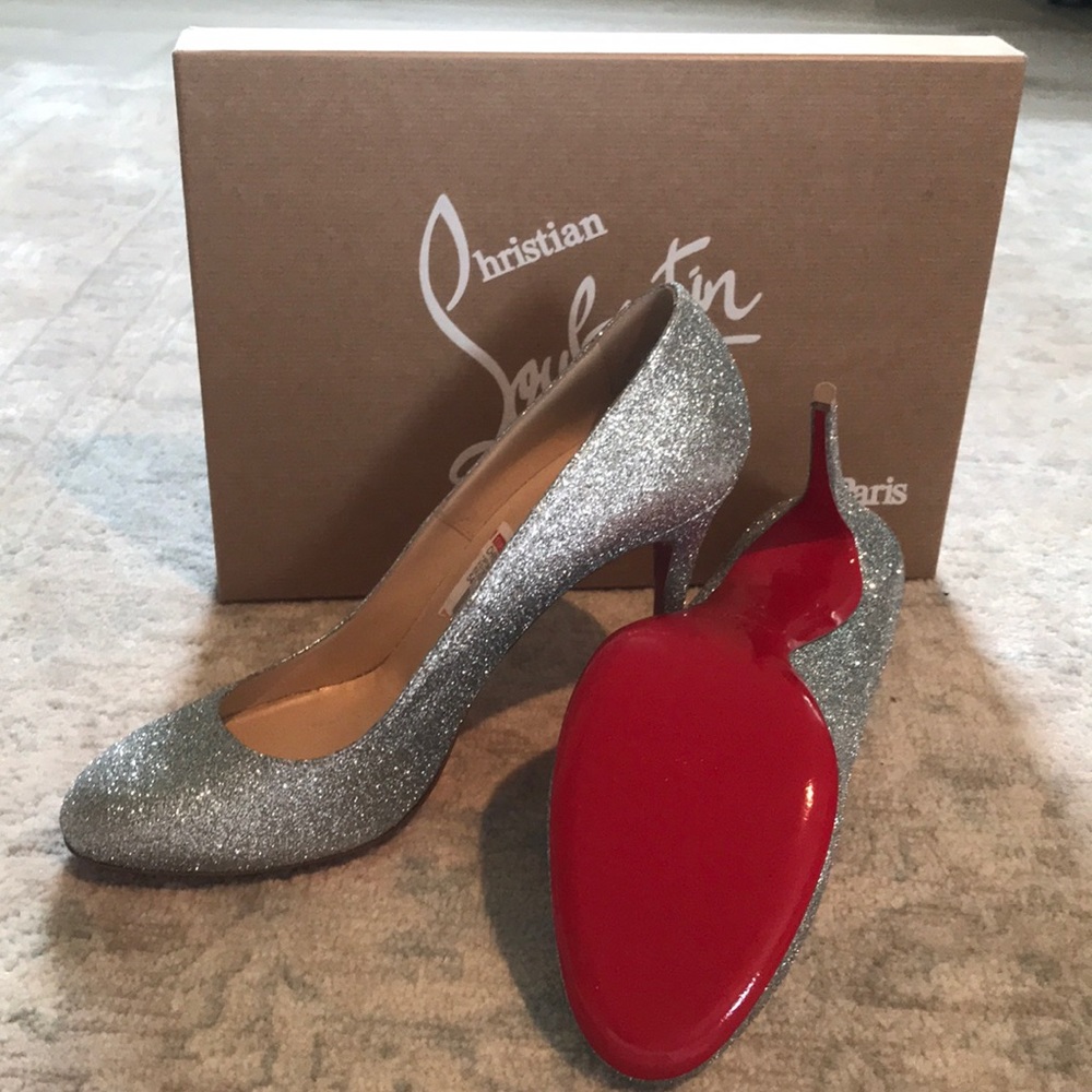 NWT Christian Louboutin FIFI100 Glitter Sz 39